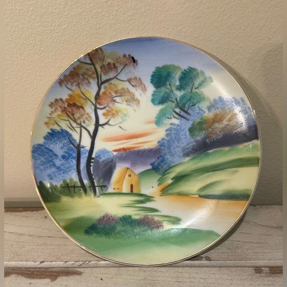 Two Japan Hand Painted Plates Mid Century - Picture 5 of 6
